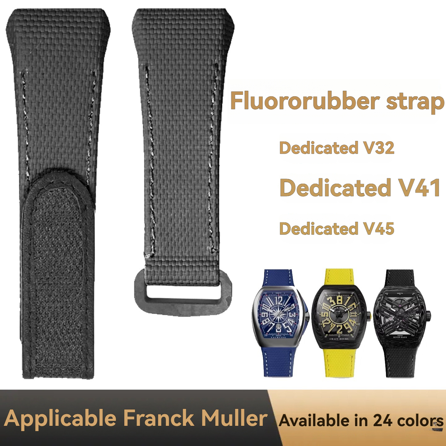 For Franck Muller V45 Fluororu - Leather Watch Band Men incelemesi ve fiyatı