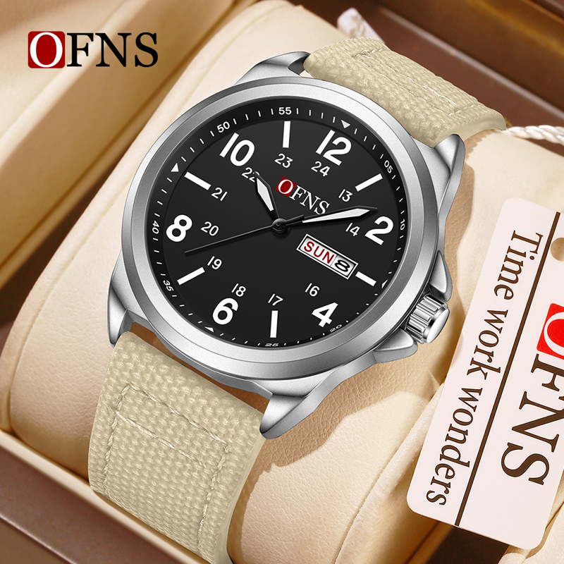 OFNS 7223 Casual Men's Quartz  - Leather Watch Band Men incelemesi ve fiyatı