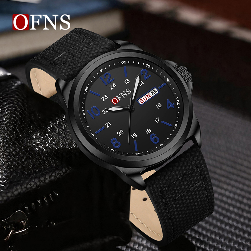 OFNS 7223 Casual Men's Quartz  - Leather Watch Band Men incelemesi ve fiyatı