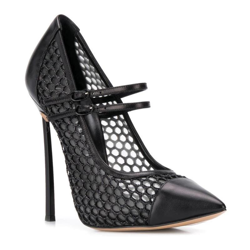 Sexy Mesh Patchwork Pointed To - Mesh Strap Metal incelemesi ve fiyatı