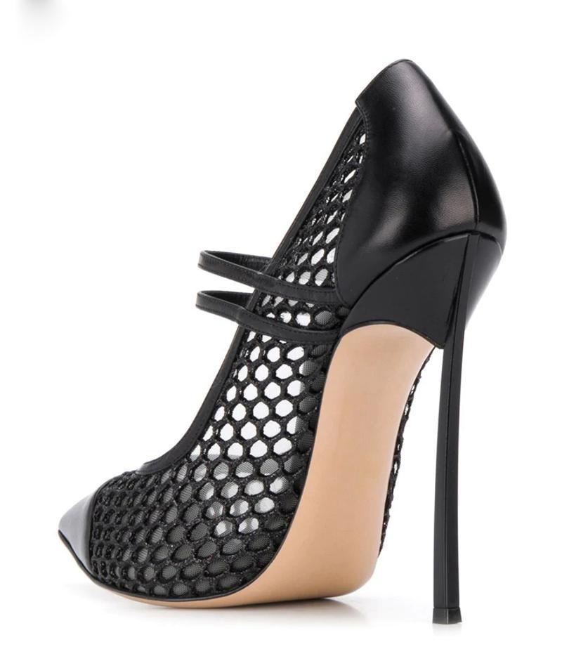 Sexy Mesh Patchwork Pointed To - Mesh Strap Metal incelemesi ve fiyatı