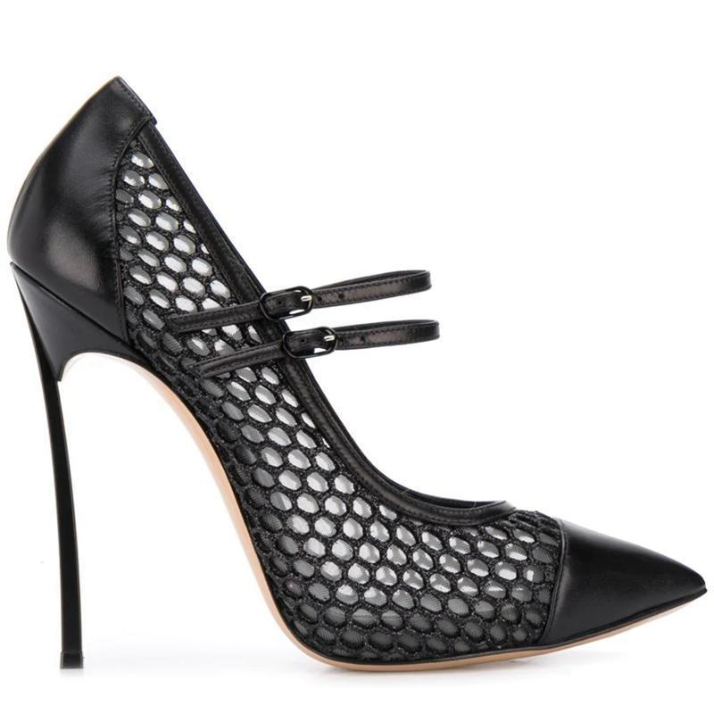 Sexy Mesh Patchwork Pointed To - Mesh Strap Metal incelemesi ve fiyatı