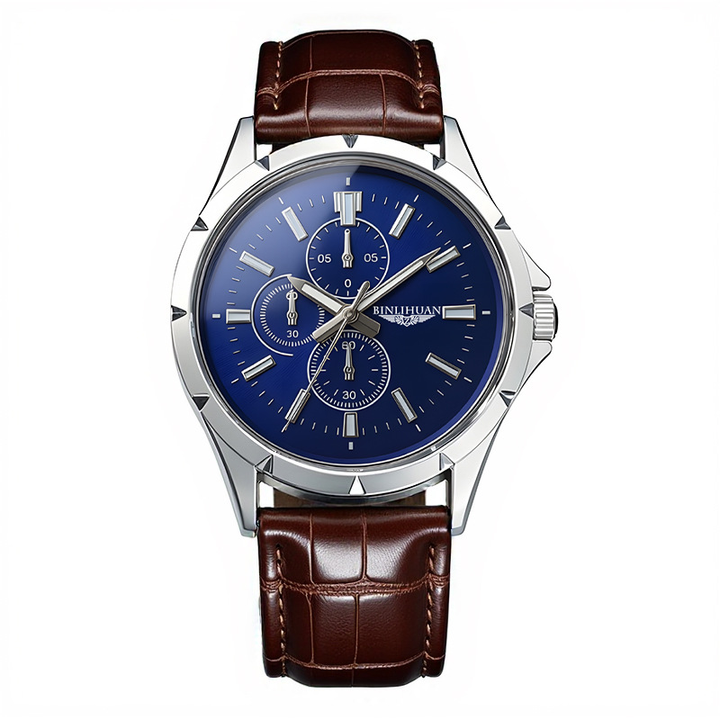 Men Chronograph Quartz Watch,  - Leather Watch Band Men incelemesi ve fiyatı