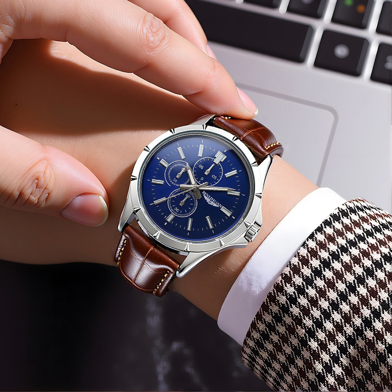 Men Chronograph Quartz Watch,  - Leather Watch Band Men incelemesi ve fiyatı