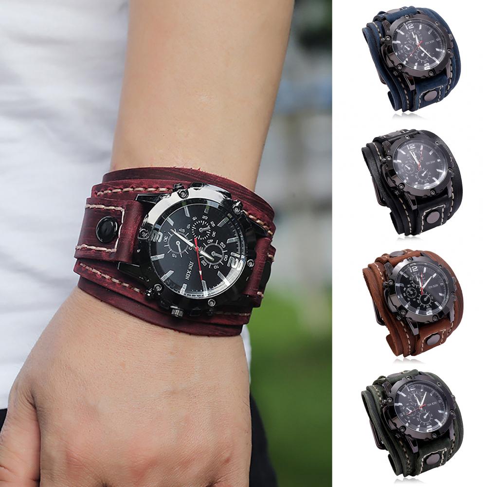 Retro Mens Quartz Watch Round  - Leather Watch Band Men incelemesi ve fiyatı