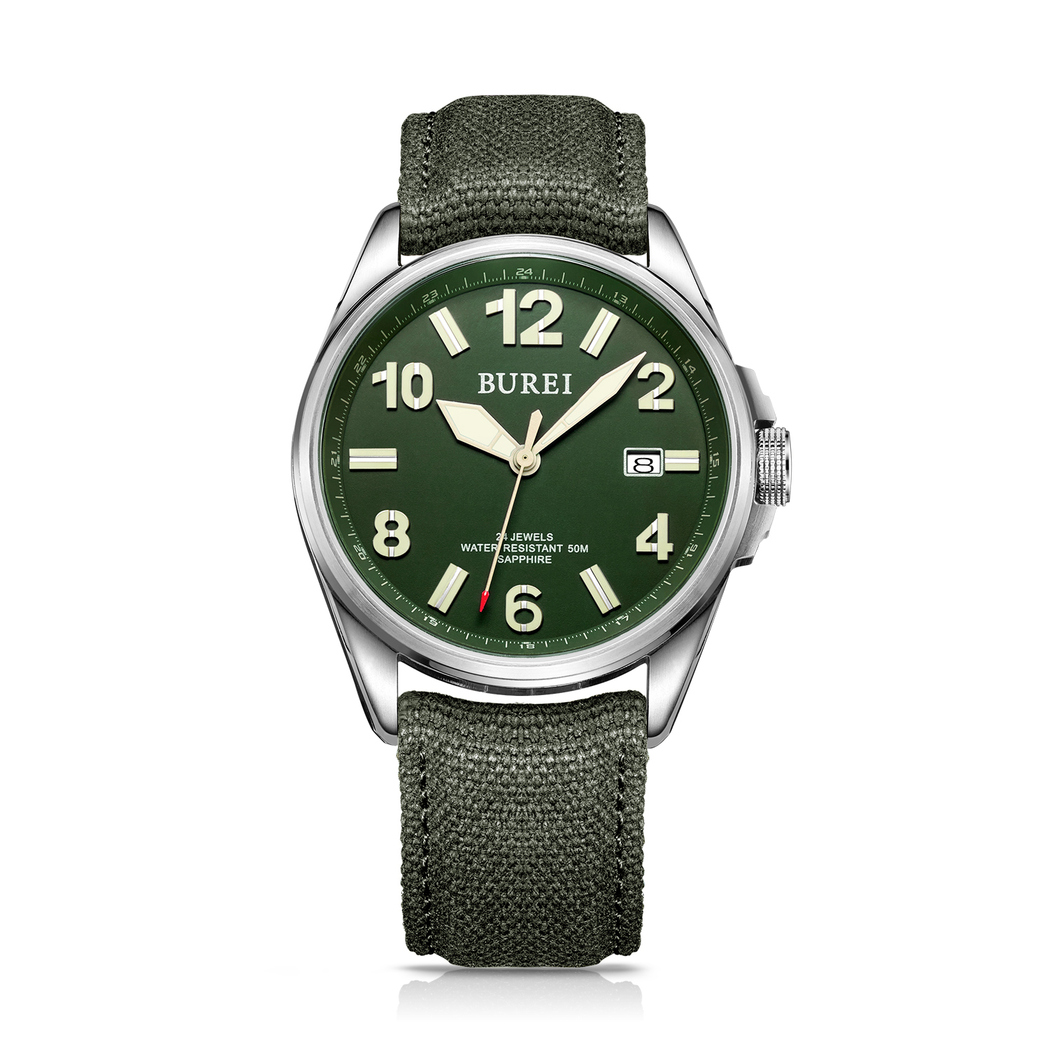 NH35 BUREI Luxury Brand Men Au - Canvas Strap Watch incelemesi ve fiyatı