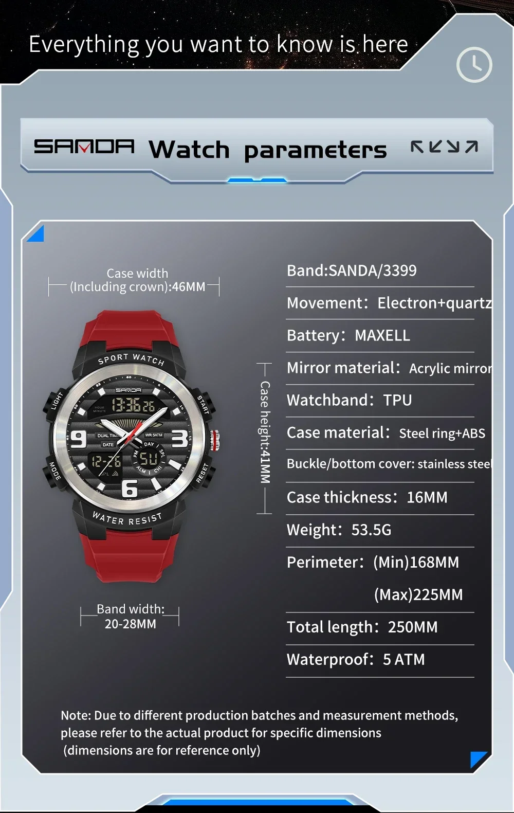 SANDA Multifunction Men Watch  - Rubber Strap Diver incelemesi ve fiyatı