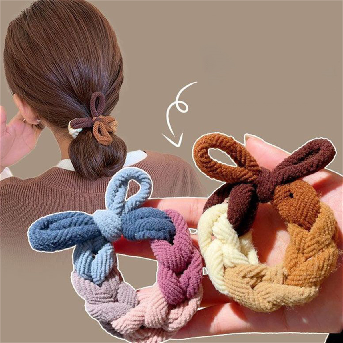 Colorful Hand-Woven Hair Rope  - Silicone Band Women incelemesi ve fiyatı