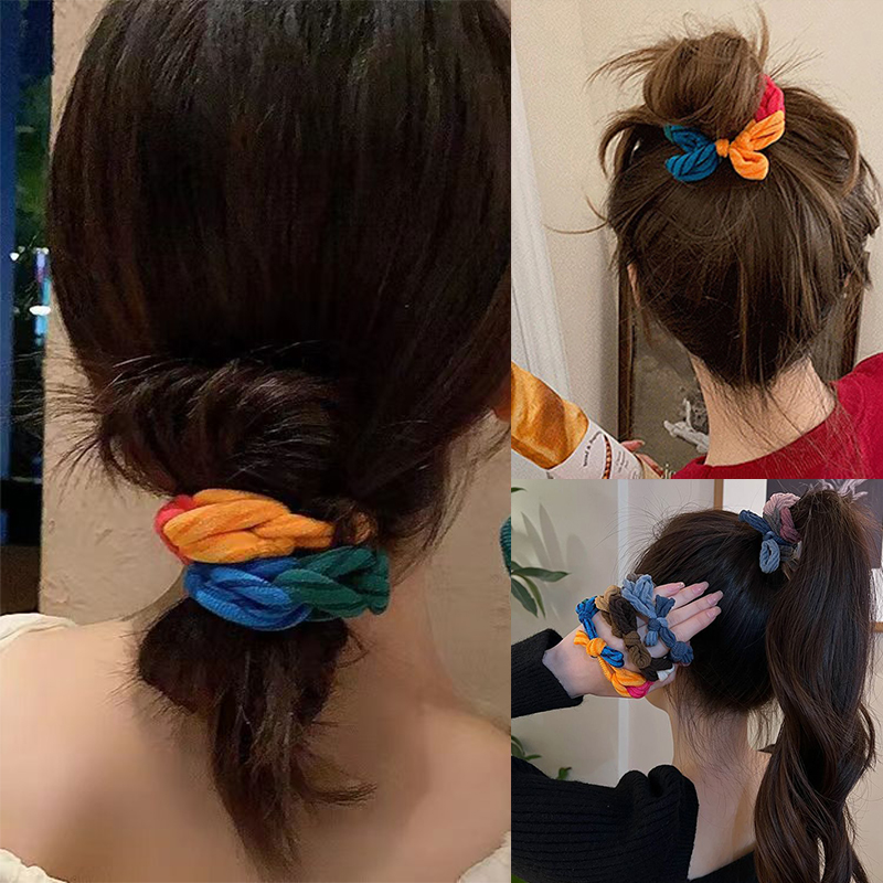 Colorful Hand-Woven Hair Rope  - Silicone Band Women incelemesi ve fiyatı